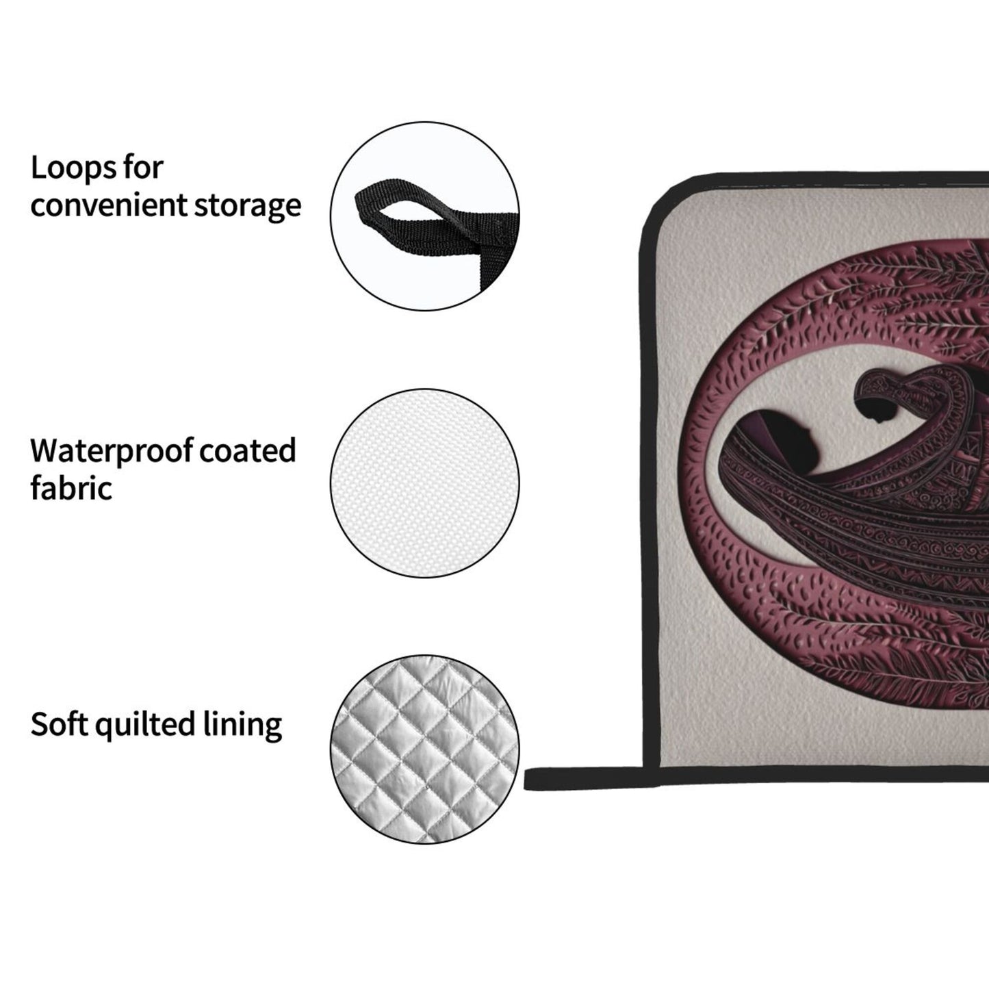 2 - Pack Square Heat - Resistant Pot Holders with Mother - Love Silhouette Pattern - Three - Layer Protection, Multi - Scenario Hanging Pot Pads