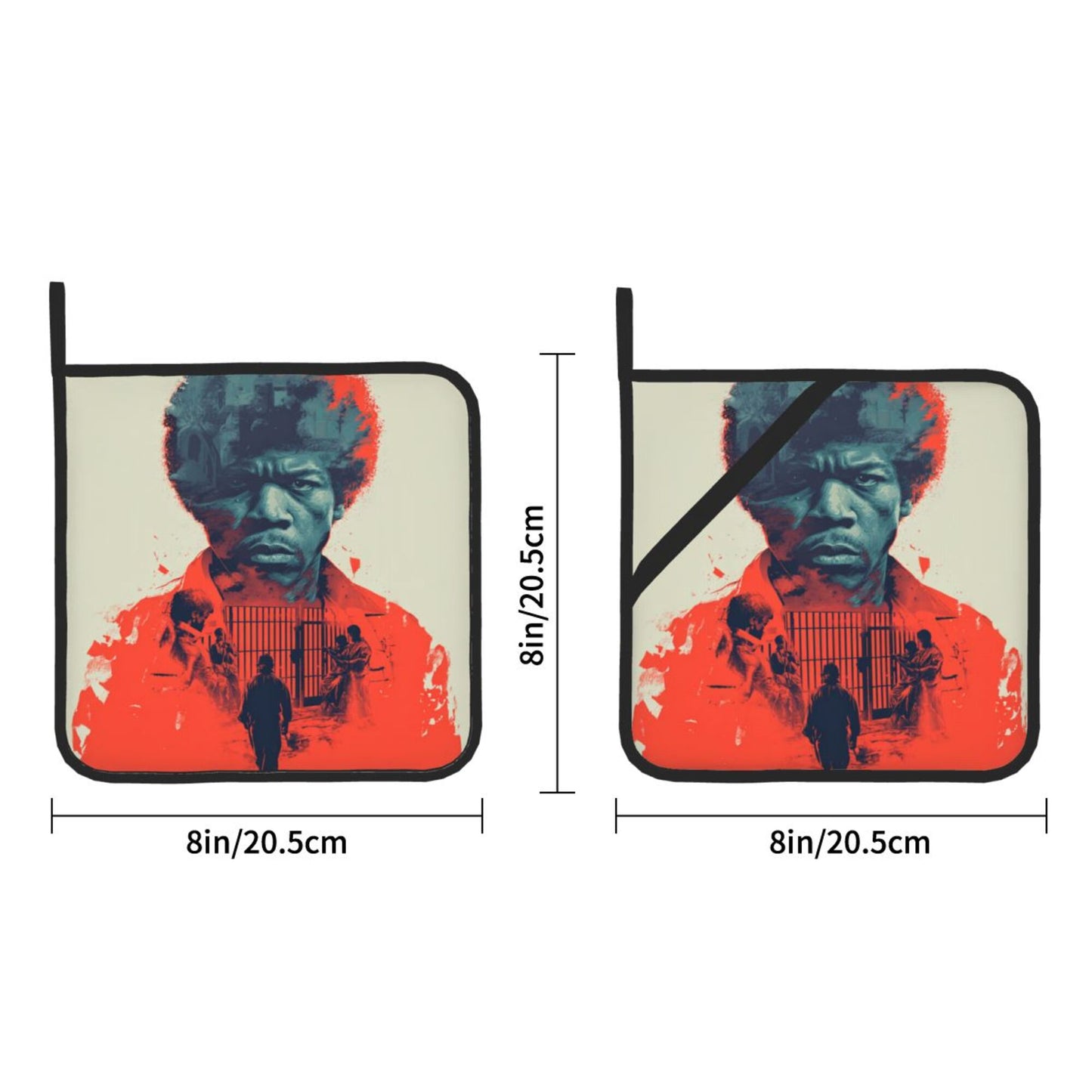 2 - Pack Square Heat - Resistant Pot Holders with Movie - Themed Art Pattern - Three - Layer Protection, Multi - Scenario Hanging Pot Pads