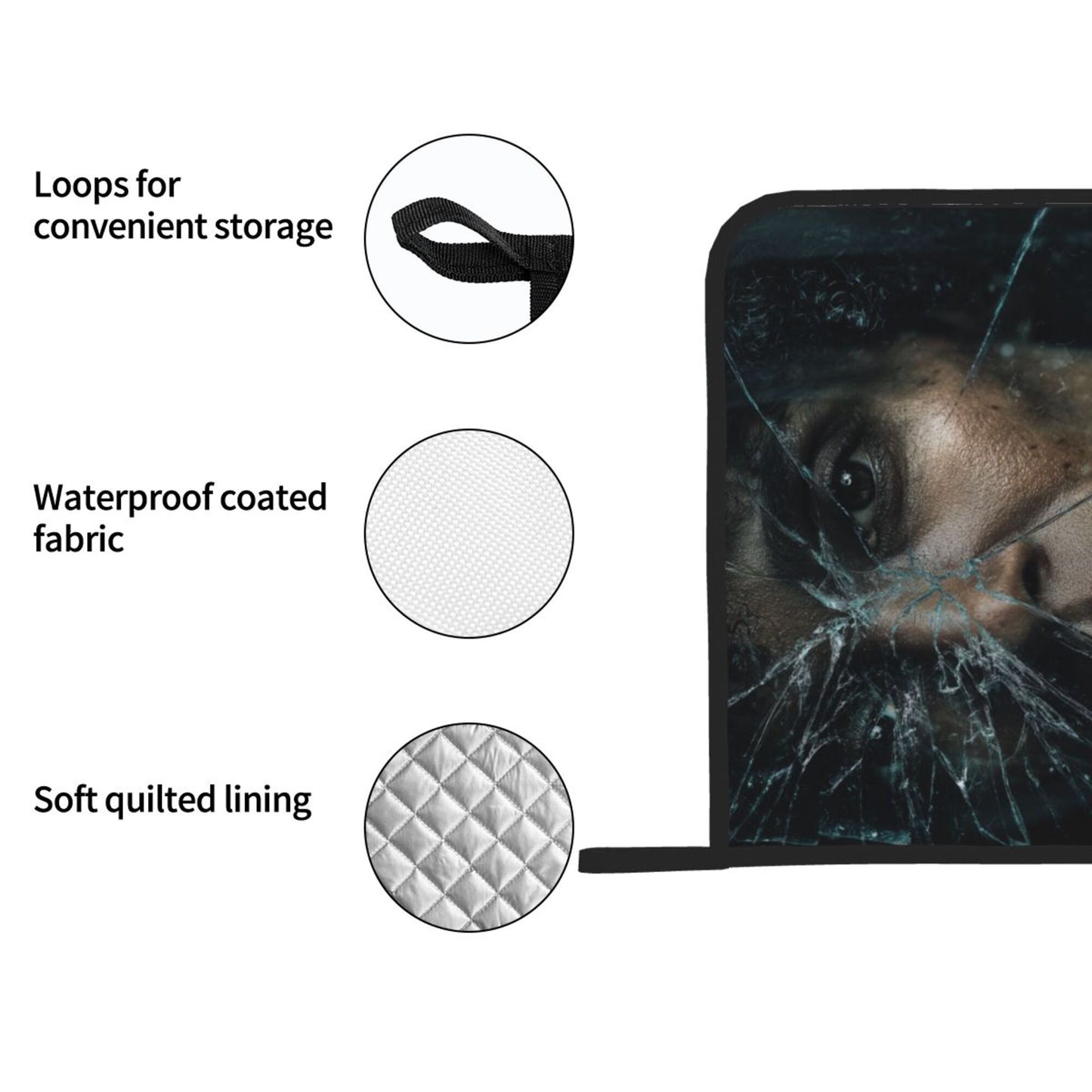 2 - Pack Square Heat - Resistant Pot Holders with Movie Character Broken Mirror Art Pattern - Three - Layer Protection, Multi - Scenario Hanging Pot Pads