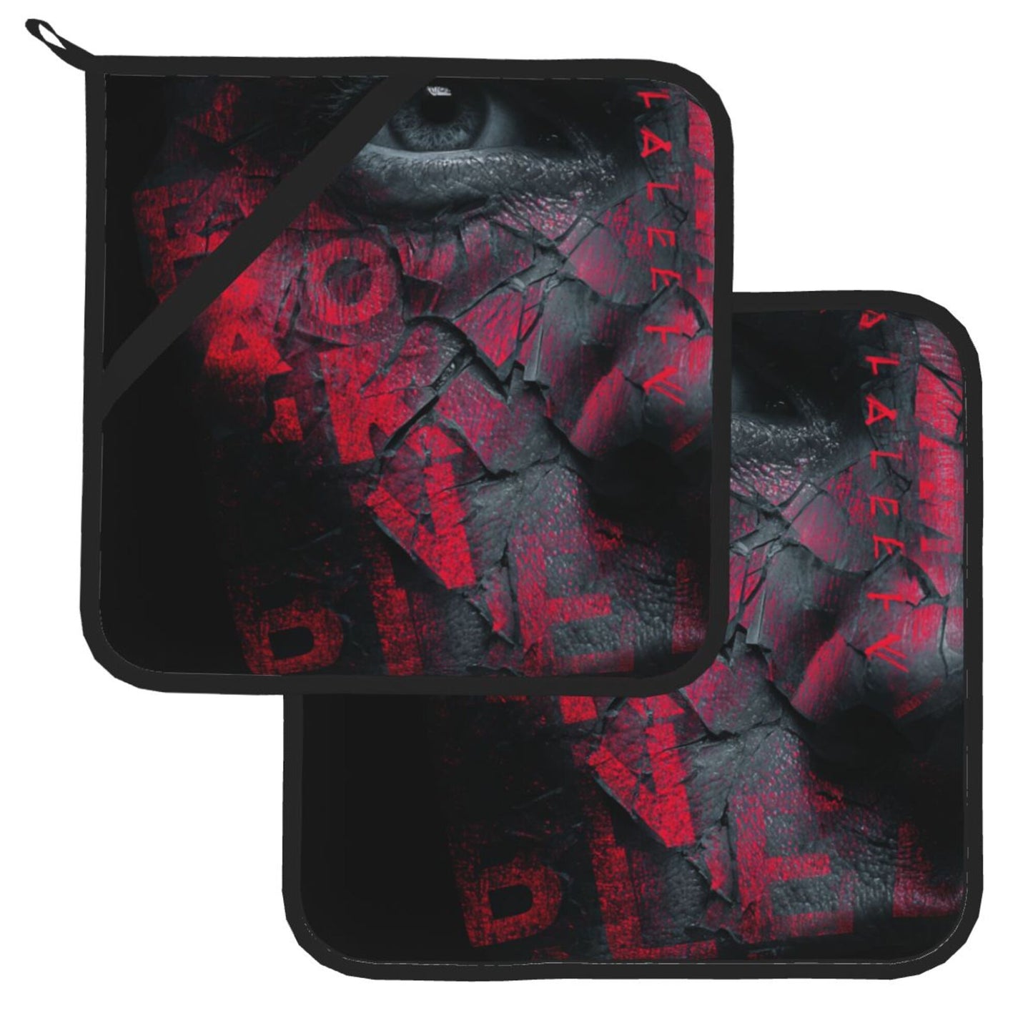 2 - Pack Square Heat - Resistant Pot Holders with Movie - Themed Broken Face Pattern - Three - Layer Protection, Multi - Scenario Hanging Pot Pads
