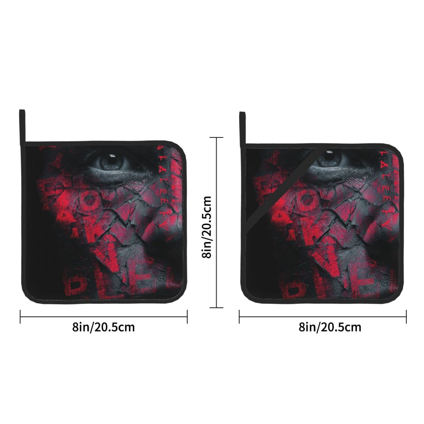 2 - Pack Square Heat - Resistant Pot Holders with Movie - Themed Broken Face Pattern - Three - Layer Protection, Multi - Scenario Hanging Pot Pads