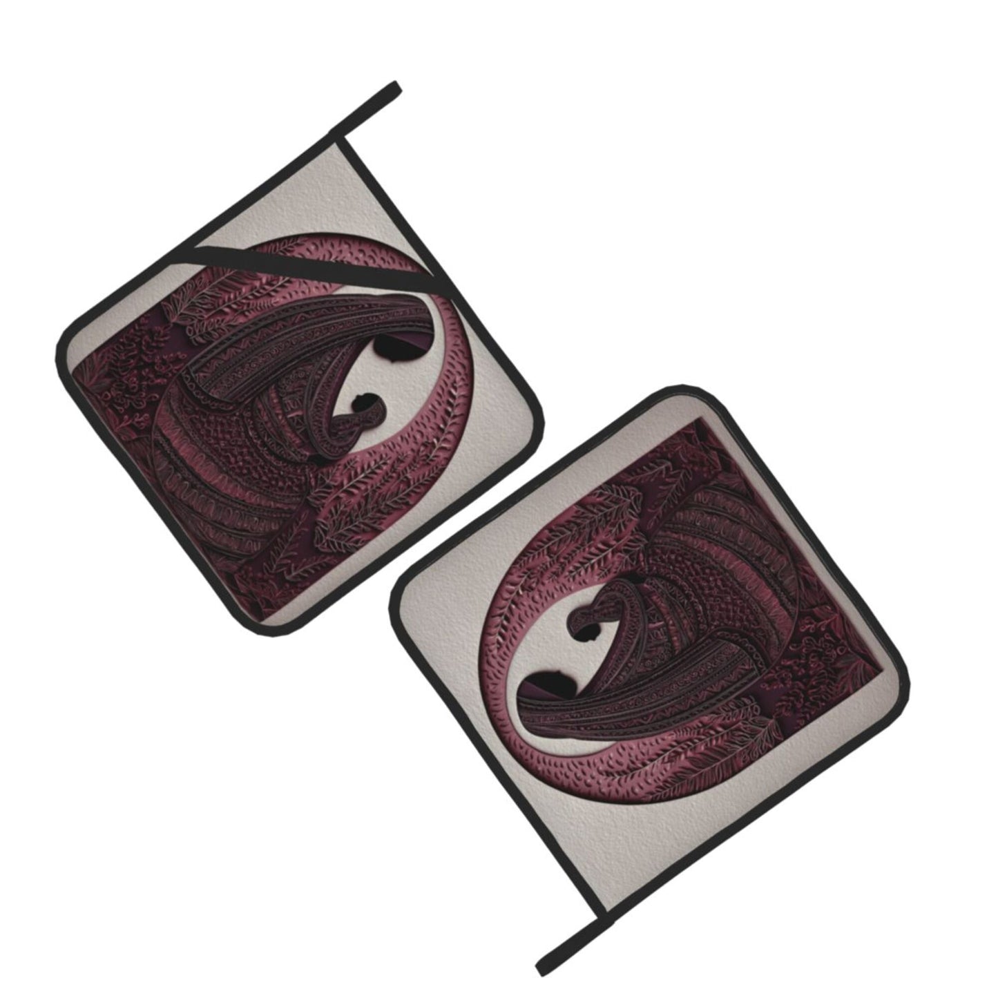 2 - Pack Square Heat - Resistant Pot Holders with Mother - Love Silhouette Pattern - Three - Layer Protection, Multi - Scenario Hanging Pot Pads
