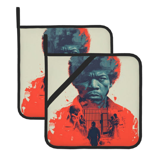 2 - Pack Square Heat - Resistant Pot Holders with Movie - Themed Art Pattern - Three - Layer Protection, Multi - Scenario Hanging Pot Pads