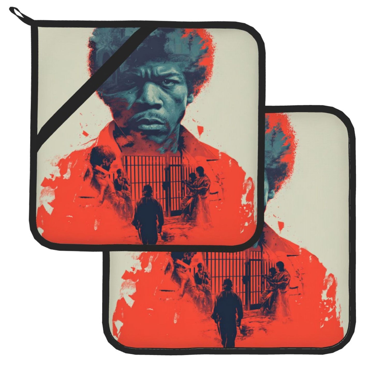 2 - Pack Square Heat - Resistant Pot Holders with Movie - Themed Art Pattern - Three - Layer Protection, Multi - Scenario Hanging Pot Pads