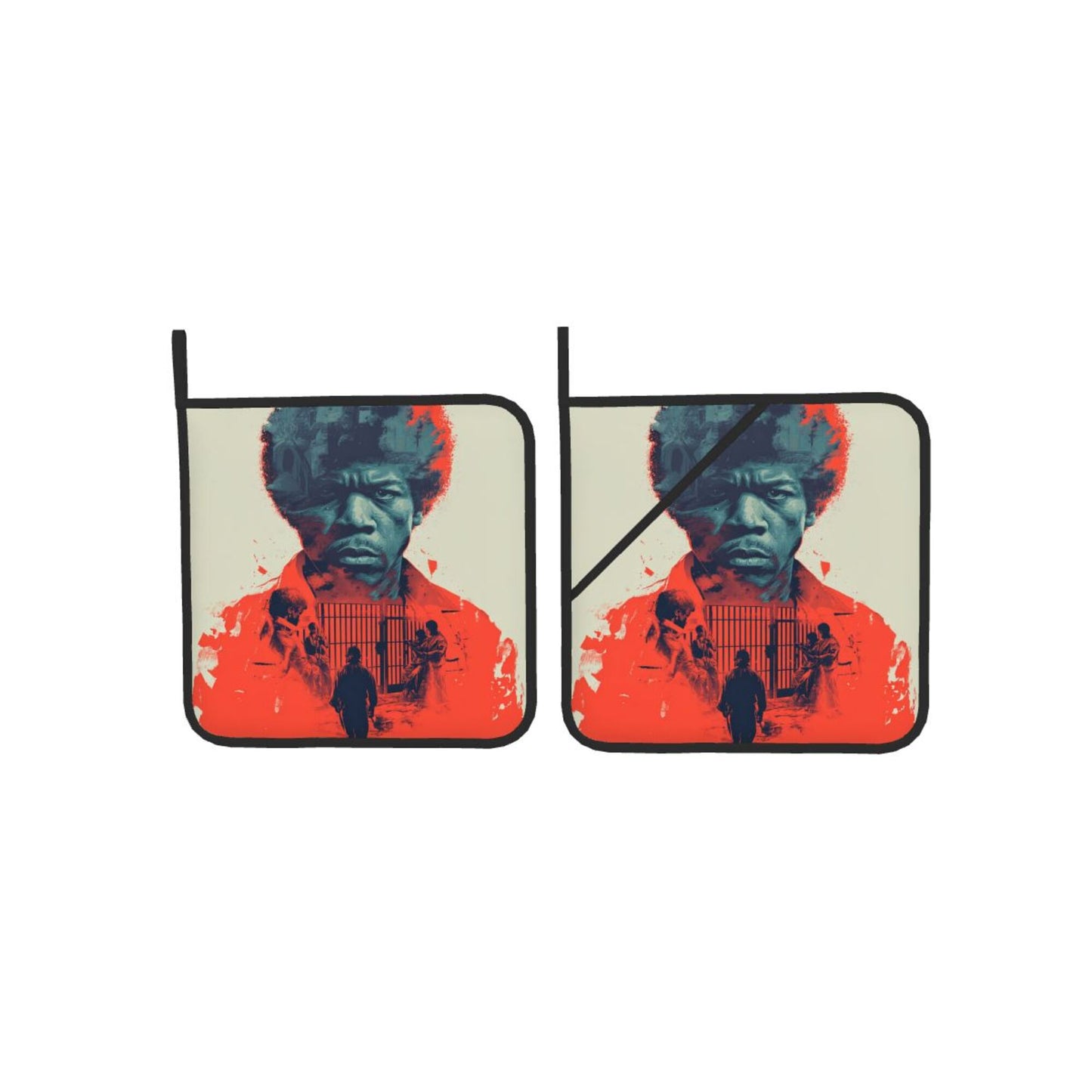 2 - Pack Square Heat - Resistant Pot Holders with Movie - Themed Art Pattern - Three - Layer Protection, Multi - Scenario Hanging Pot Pads