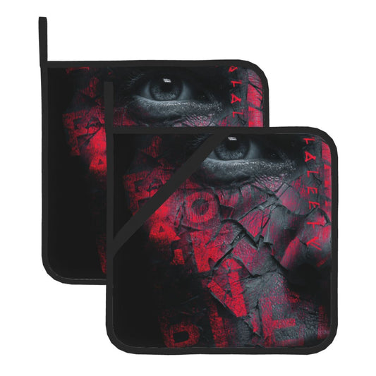 2 - Pack Square Heat - Resistant Pot Holders with Movie - Themed Broken Face Pattern - Three - Layer Protection, Multi - Scenario Hanging Pot Pads
