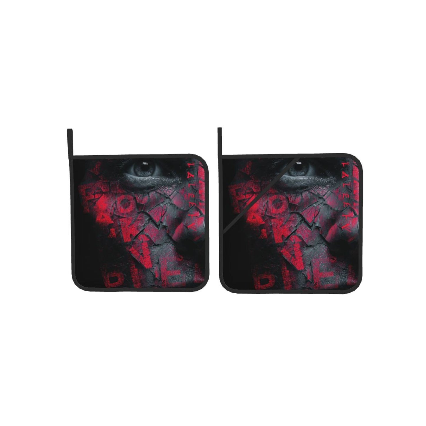 2 - Pack Square Heat - Resistant Pot Holders with Movie - Themed Broken Face Pattern - Three - Layer Protection, Multi - Scenario Hanging Pot Pads
