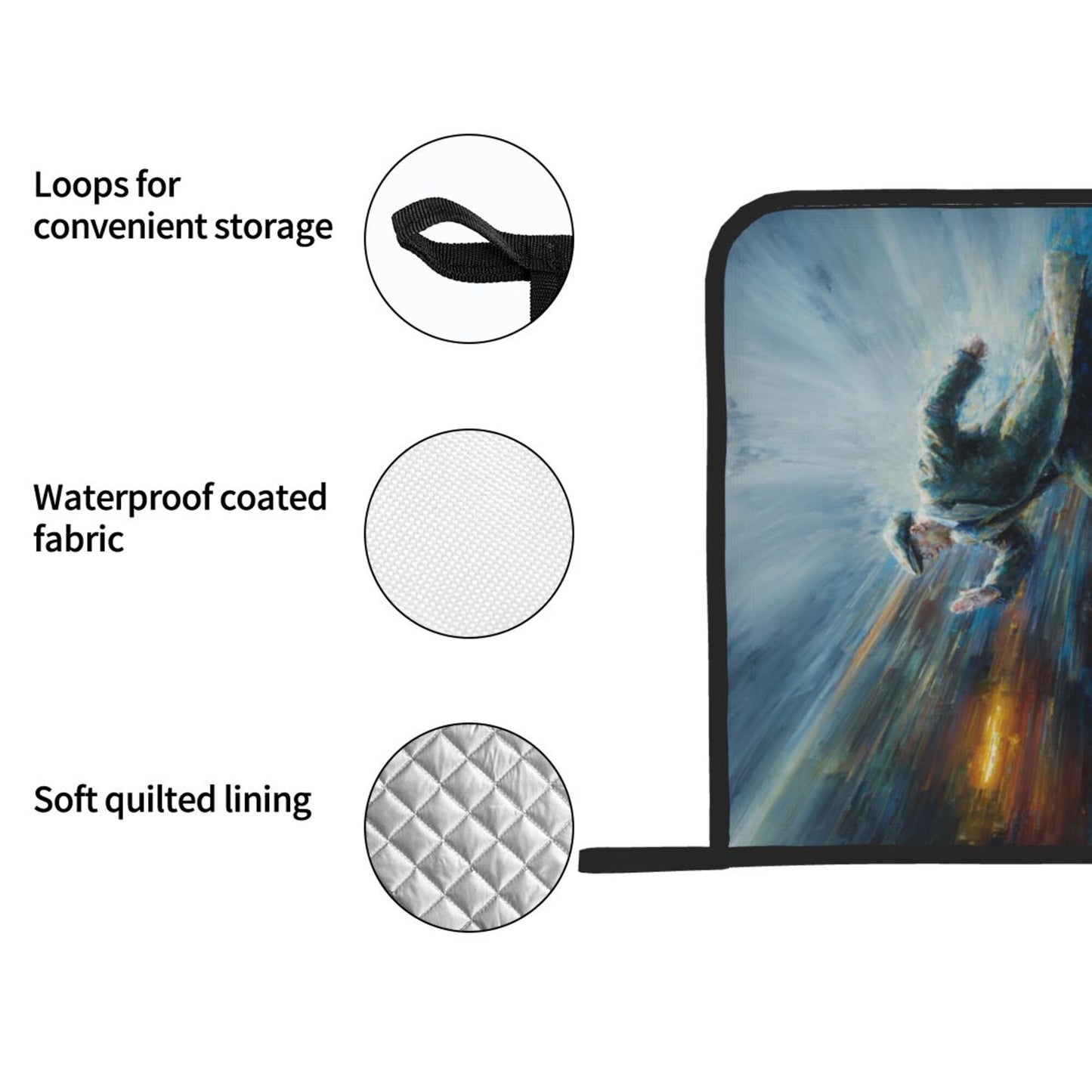 2 - Pack Square Heat - Resistant Pot Holders with Artistic Running Figure Pattern - Three - Layer Protection, Multi - Scenario Hanging Pot Pads