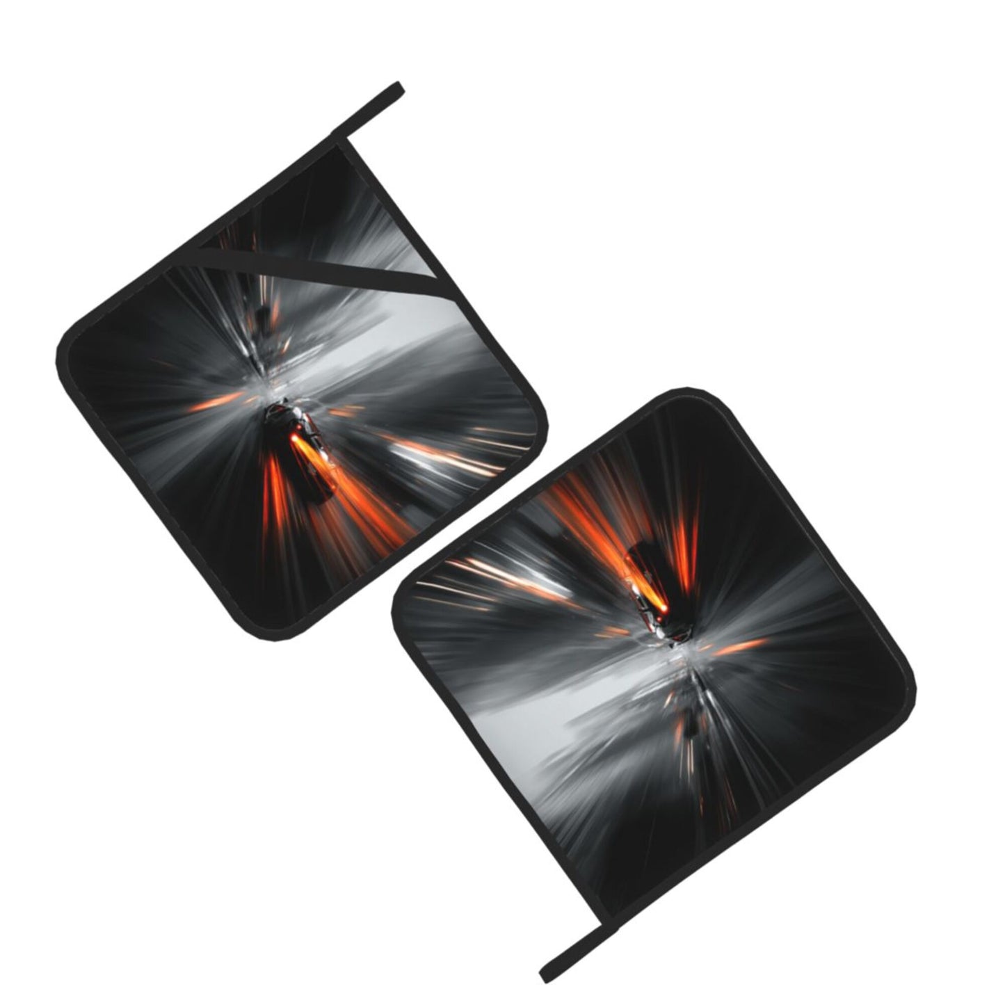2 - Pack Square Heat - Resistant Pot Holders with Speed and Passion Theme - Three - Layer Protection, Multi - Scenario Hanging Pot Pads