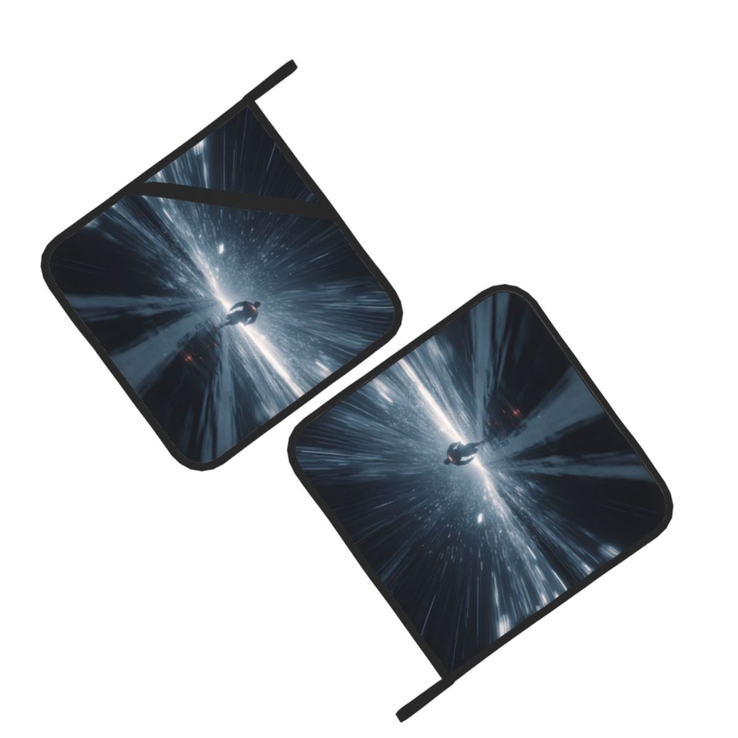 2 - Pack Square Heat - Resistant Pot Holders with Sci - Fi Running Theme - Three - Layer Protection, Multi - Scenario Hanging Pot Pads