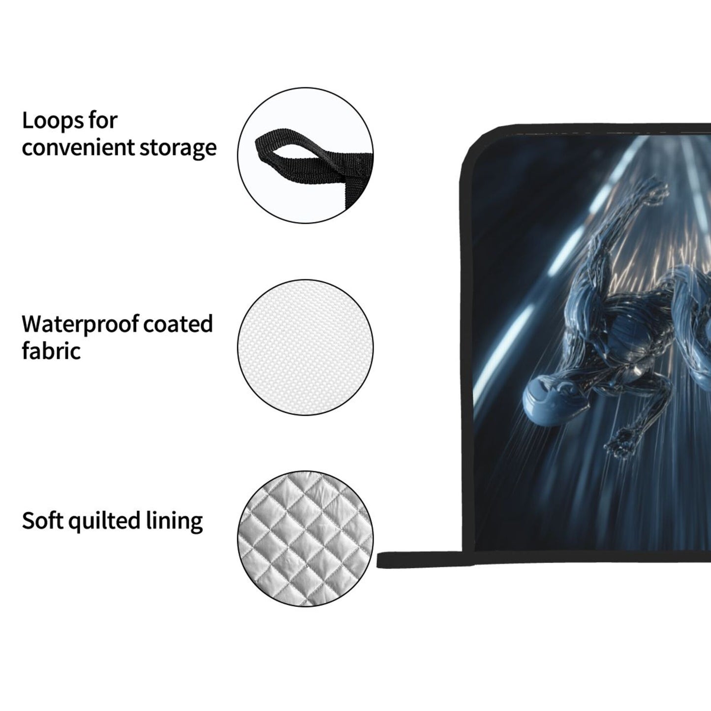 2 - Pack Square Heat - Resistant Pot Holders with Sci - Fi Running Figure - Three - Layer Protection, Multi - Scenario Hanging Pot Pads