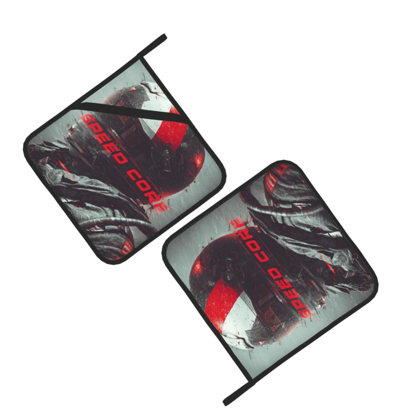 2 - Pack Square Heat - Resistant Pot Holders with SPEED CORE Theme - Three - Layer Protection, Multi - Scenario Hanging Pot Pads